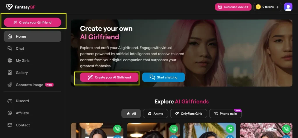 Create your AI Girlfriend - FantasyGF