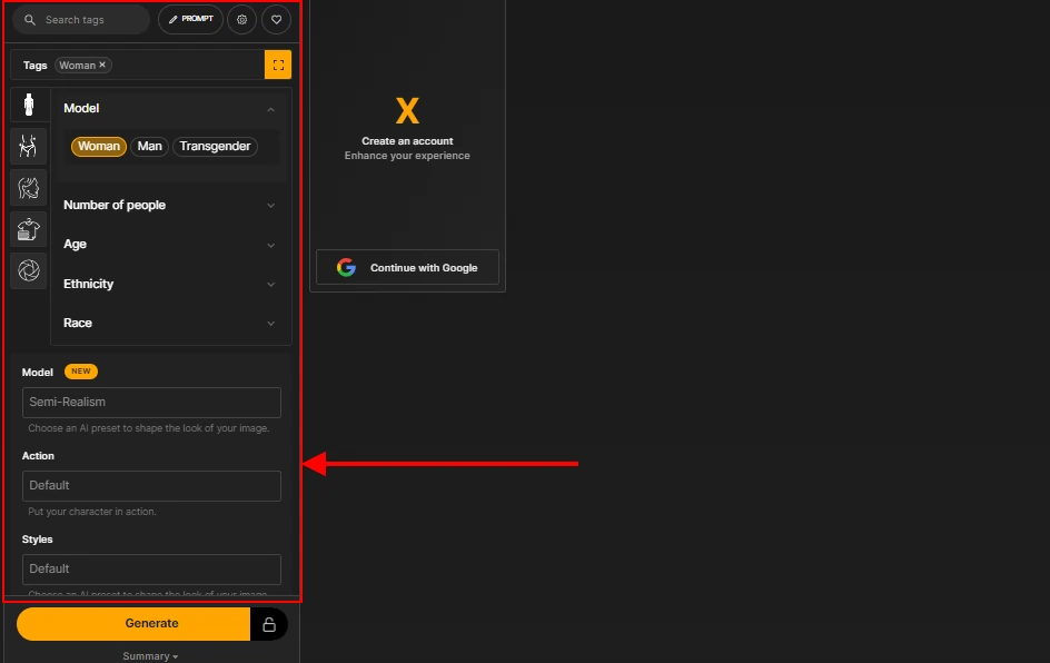 Pornx AI Customization Options