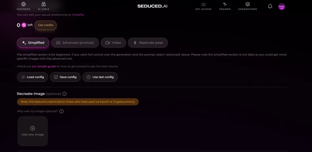 Seduced AI User Interface