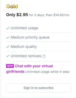 OnlyWaifus - Gold Pricing Plan