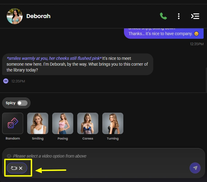Candy AI - Inchat Video Generation