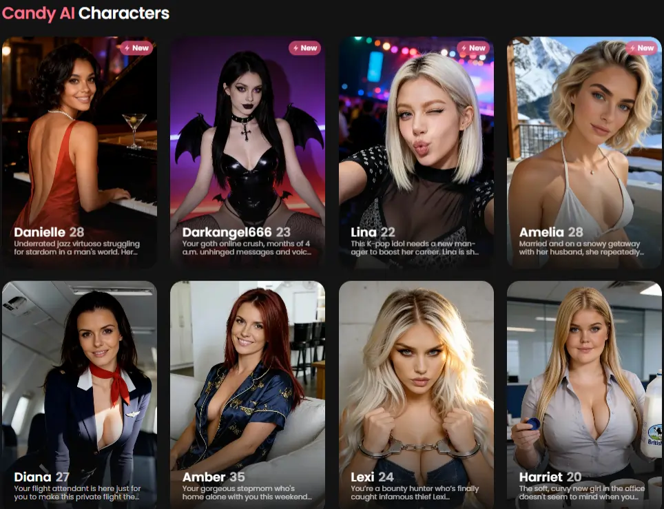 Candy AI pre-built characters