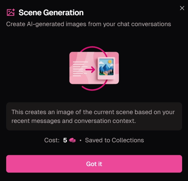 Creating context-aware images during conversations in OurDream.ai