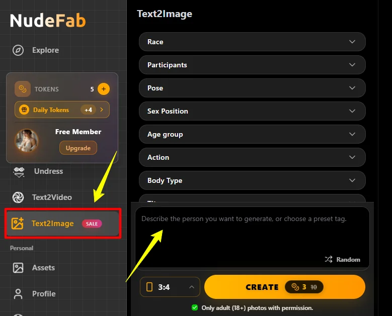 Nudefab Text to Image Generator