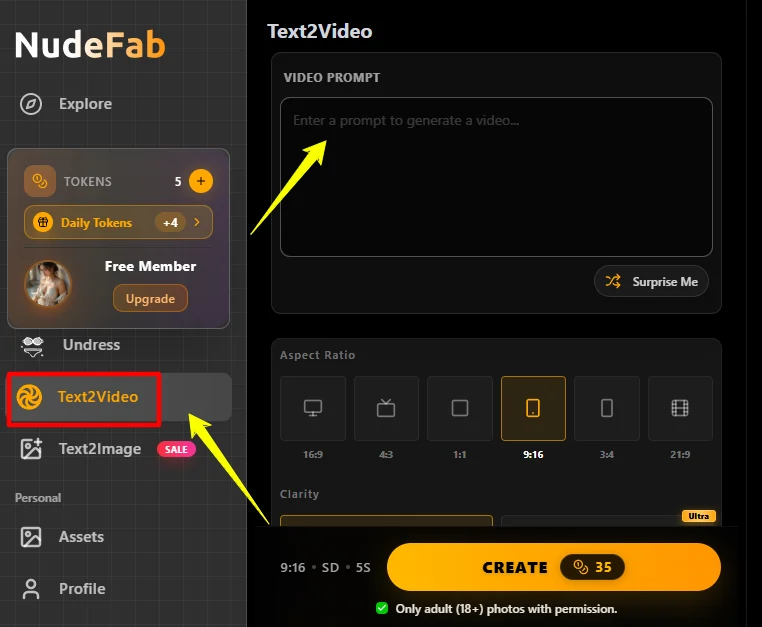 Nudefab Text to Video